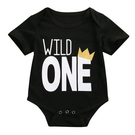 

Girls Boys One-piece Clothes Short Sleeve Romper Letter Print Jumpsuit