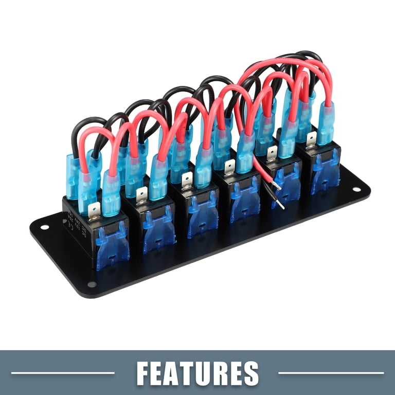 BYOBYO 6 Gang Rocker Switch Panel - Blue LED Round Button Car & Boat Accessory Panel