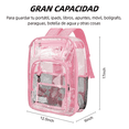 thumbnail image 3 of Mochila Impermeable Transparente Seguridad De Pvc, Resistente Estadio Viaje Xtellar rosa, 3 of 4