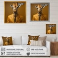 thumbnail image 4 of Designart "Fashion Giraffe in Yellow and Brown" Animals Framed Wall Art - Traditional Yellow Giraffe Fashion Living Room Framed Canvas Art, 4 of 6