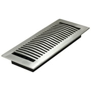 Decor Grates 4" x 12" aluminum brushed nickel finish louvered floor register