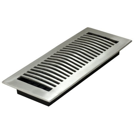 

Decor Grates 4 x 12 Aluminum Brushed Nickel Finish Louvered Floor Register