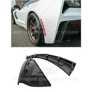 Extreme Online Store Replacement for 2014-2019 Chevrolet Corvette C7 All Models | GM Factory XL Extended Style Painted Carbon Flash Metallic Rear Side Splash Guards Mud Flap Pair