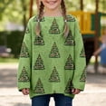 thumbnail image 4 of Girls Loose Long Sleeve Crew Neck Knit Sweater Christmas Tree Graphic For Fall Winter Daily Layering Wear, 4 of 4
