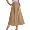 thumbnail image 7 of Turilly Summer Skirts for Women Elastic High Waist Flared Midi Skirt Solid Color Soft Daily Casual All Match Skirt, 7 of 7
