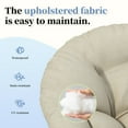 thumbnail image 4 of 40" Ergonomic Wicker Papasan Chair with Soft Thick Density Fabric Cushion, 3-proof Cover, High Capacity Iron Frame, 360 Degree Swivel for Living, Bedroom, Reading Room, Lounge, Beige, 4 of 9