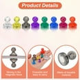 thumbnail image 3 of Uxcell 32pcs Magnets Push Pins, 1x0.9" Strong Fridge Magnets Magnetic Whiteboard Decorative Thumbtacks for Refrigerator Locker Calendar Office, Green, 3 of 6