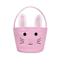thumbnail image 3 of CoreLiving Woven Easter Basket with Handles for Toddler Empty Bunny Egg Basket for Girls Boys Kids Spring Easter Party Decoration Gift Holder Pink Wicker, 3 of 9