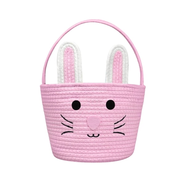 Personalized Easter Basket - Dienrx Easter Basket, Easter Bunny Baskets with Handle, Baby Gift Baskets, Egg Buckets Gifts Tote Bags Egg Hunt Basket for Kids, Boys, Girls, Toddler, Babies, Infant