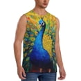 thumbnail image 2 of Pofeuu Peacocks Print Men's Muscle T-Shirt, Sleeveless, Muscle Tank, Classic Muscle Tee Top For Men Casual Sleeveless Muscle T-Shirt Trendy Clothes-3X-Large, 2 of 7
