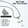 thumbnail image 6 of Cross Necklace for Men - 2Pcs, 3Pcs Silver Black Gold Stainless Steel Cross Pendant Necklace for Men Women Teen Jewelry Gifts, 6 of 8