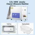thumbnail image 2 of Commercial Ultrasonic Cleaner, 6.5L Professional Ultrasonic Cleaner, 40kHz with Digital Timer & Heater, 180w Excellent Cleaning Machine for Watch Eyeglasses Rings, 2 of 7