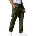 thumbnail image 2 of Clossjun Men's Casual Cargo Pants Daily Wear Work Out Pants With Pockets Breathable Elastic Waist Athletic Pants for Hiking Street Wear 3XL, 2 of 6