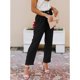 thumbnail image 2 of High Waist Women Trousers, Button Design Cute Versatile Classic Women Pants  For Beach ANGGREK Negro XXL, 2 of 6