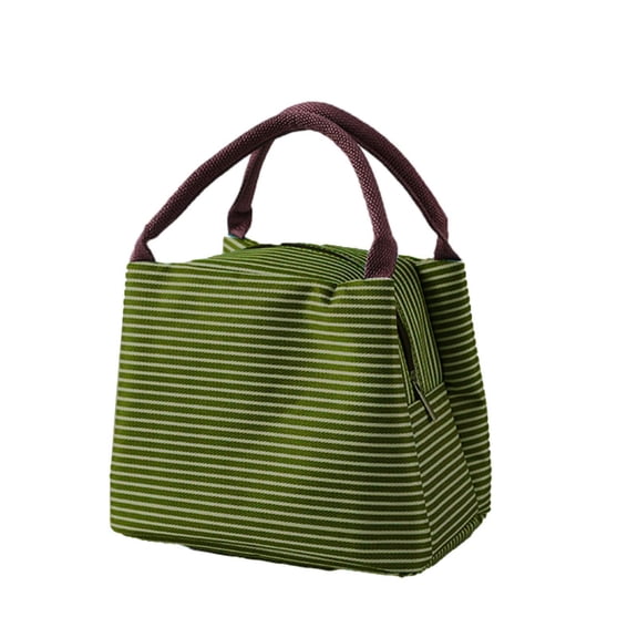 kkbbma under $5 Insulated Lunch Bag, Insulated Lunch Bag, Reusable Cooler Tote Bag, Large Capacity Lunch Pail, Waterproof Oxford Lunch Bag, Striped Insulated Bag For Women Office