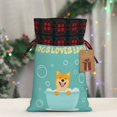 thumbnail image 5 of Rocae Dogs Loves Bath Print Christmas Drawstring Linen Gift Bag with Drawstrings Treat Bag Goody Present Bags for Christmas Party Favor, 5 of 8