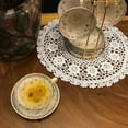 thumbnail image 6 of Handmade Cotton Crochet Lace Doilies Round Table Mat Waterlily Design White Lace Doilies Decorative Crochet Table Mat for Sofa or Tabletop (White), 6 of 6