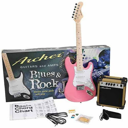 UPC 894492002242 product image for Archer SS10 Blues and Rock Jr. Electric Guitar Package, Pink | upcitemdb.com