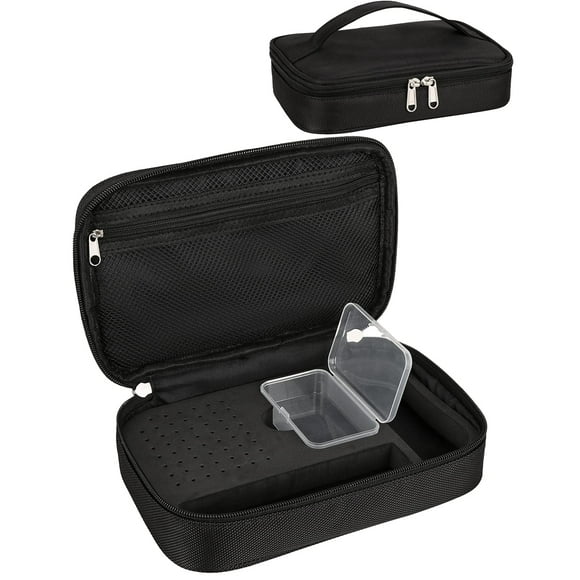 Bolsa para taladro de uñas, bolsa para brocas de uñas, kit de máquina de uñas eléctrica, bolsa organizadora con bandas de lijado de uñas, estuche de regalo para mujeres (negro)