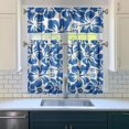 thumbnail image 3 of Tropical Floral Window Treatment Panels - 3 PC Kitchen Curtain Set with Valance (Semi-Sheer, Rod Pocket, Machine Washable), 3 of 5