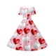 thumbnail image 4 of Vestido de manga corta con cuello en V para niña, estampado de manga corta, falda con cuello doblado y cintura mediana y grande, de poliéster., 4 of 6