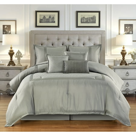 Nanshing Cosmic 7 Piece Bedding Comforter Set Grey Queen