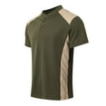 thumbnail image 4 of MIXUE Shirts For Men Summer Color Block Print Round Neck Button Down Short Sleeve Slim Fit Casual Pullover Tops T Shirts Daily-Wear,Green,XL, 4 of 8