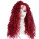 thumbnail image 5 of Diadema de Fibra Química a la Moda para Mujer Color Vino Tinto con Abertura Lateral y Cabello Largo y Rizado, 5 of 10