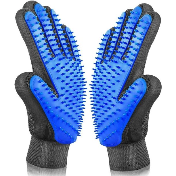 Guante de aseo para mascotas Guante para el pelo de perros para animales, caballos, masajes de conejos, ducha, cepillo de baño, peine de goma, guantes antipulgas para el pelo de mascotas ( esquí esquí Gafas de esquí