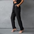 thumbnail image 4 of Traje de pantalones largos para mujer Traje de vacaciones informal con cuello en V y ajuste holgado con un solo pecho, 4 of 9