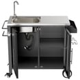 thumbnail image 7 of Olurrisa Outdoor Grill Table with Sink, Grill Cart with 304 Stainless Steel Sink and Cabinet, Outdoor Grill Cart,Outdoor Cart Sink Station with Wheels, L38" x W18" x H35", 7 of 7
