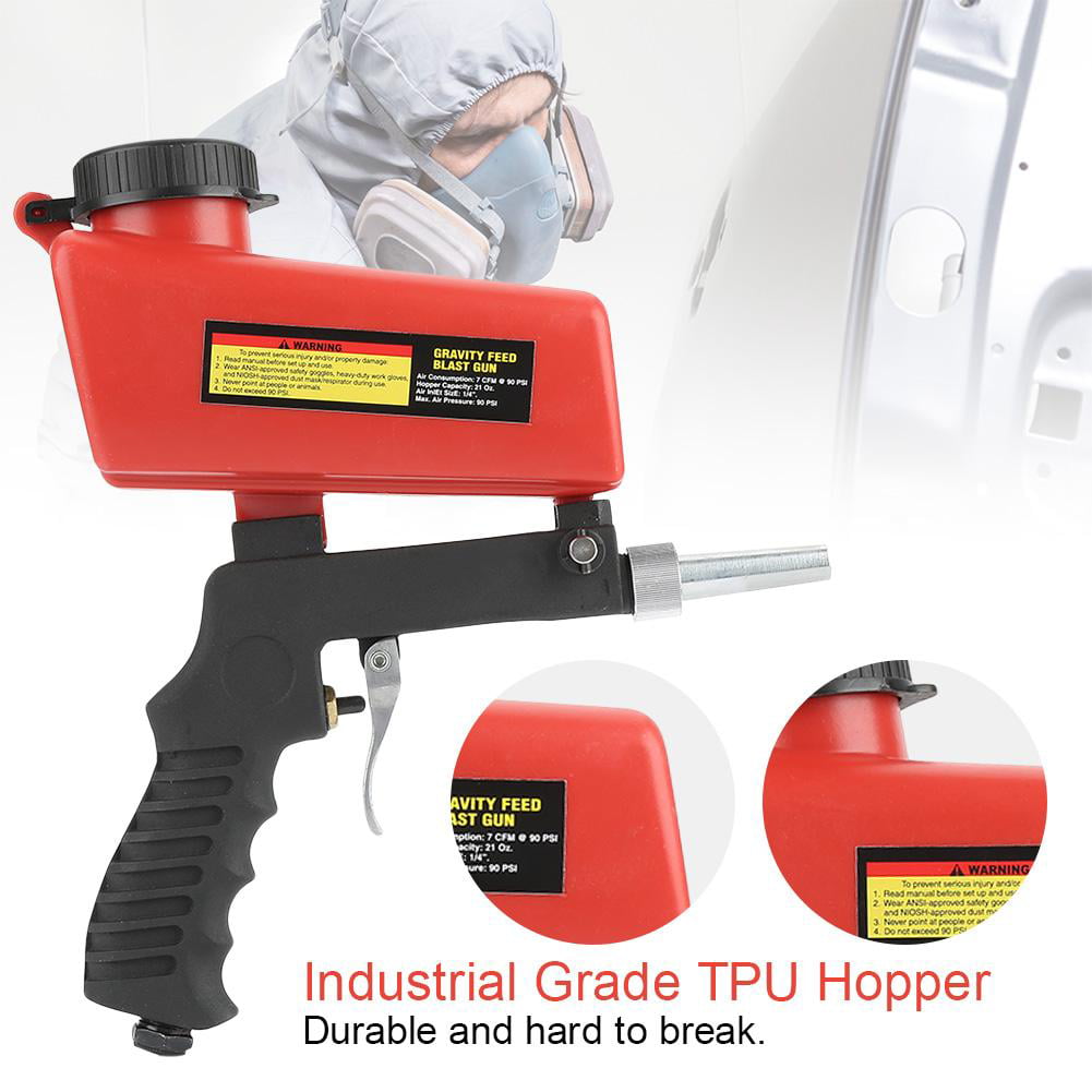 Pneumatic Sandblasting Gun Portable with Hopper for Remove Rust Paint Scale 