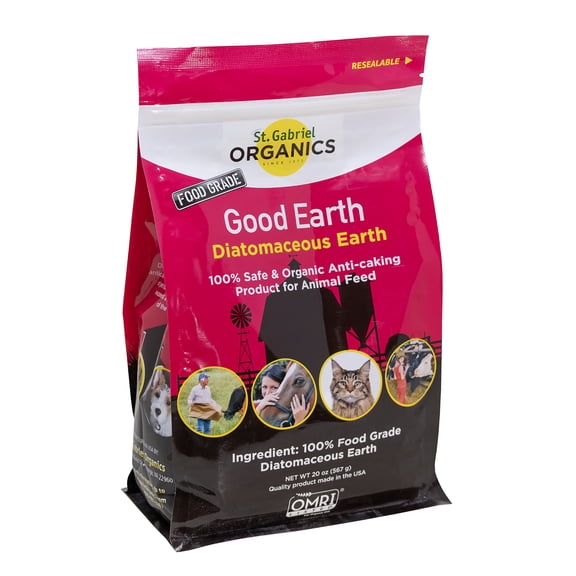 St. Gabriel Organics GoodEarth Food-Grade Diatomaceous Earth Anti-Caking Feed Supplement, 20oz