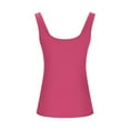 thumbnail image 5 of Fartey Plus Size Yoga Tank Tops for Women 2025 Summer U Neck Sleeveless Shirt Fashion Solid Color Ribbed Knit Tanks Soft Stretch Workout Camisoles Hot Pink XXXXXL, 5 of 7