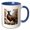 Blue/White, variant on 3drose, Common Pheasant Amongst Purple Flowers, 15oz Two-tone Red Mug