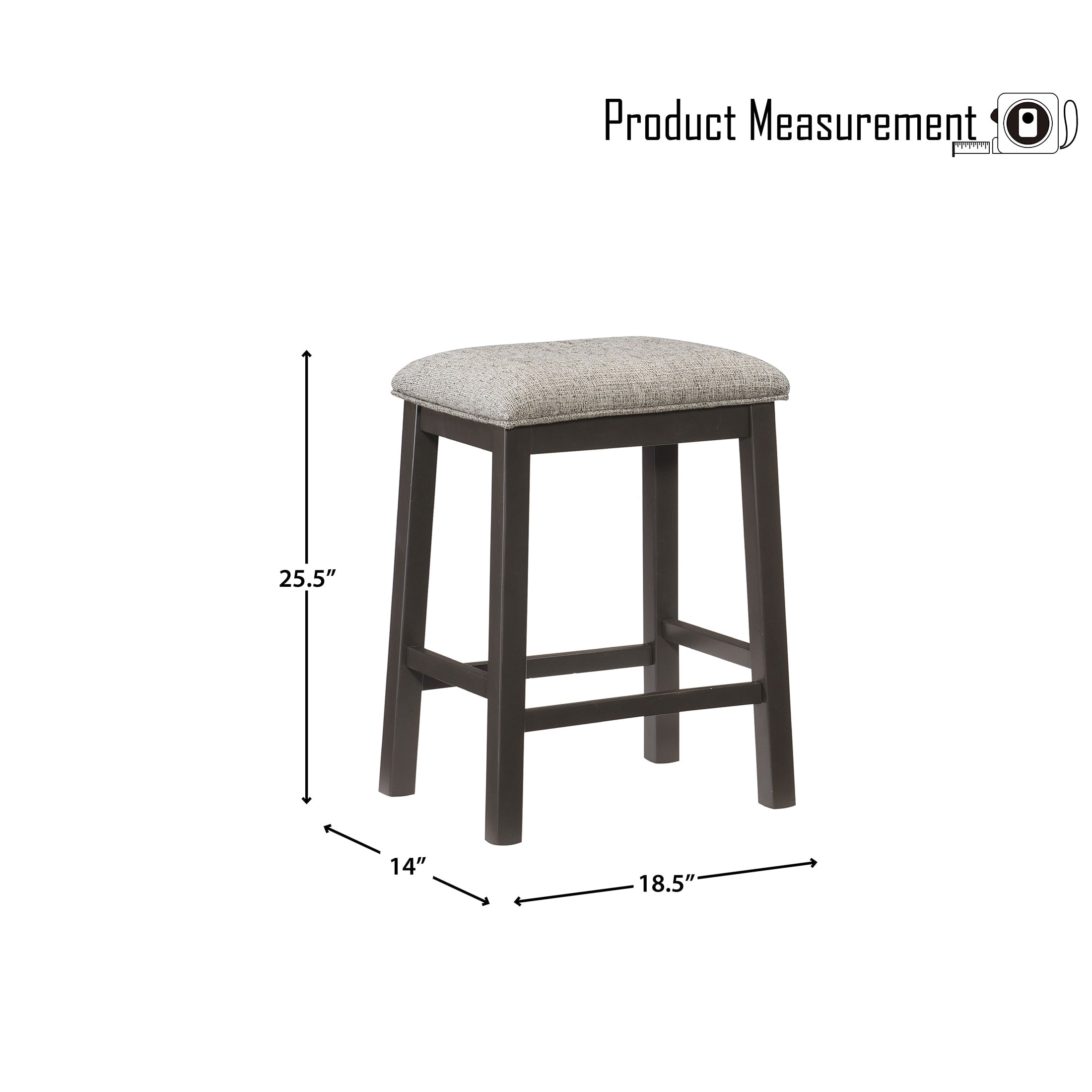 OakvillePark Hinckley Counter Height Stool (Set of 2), Gray