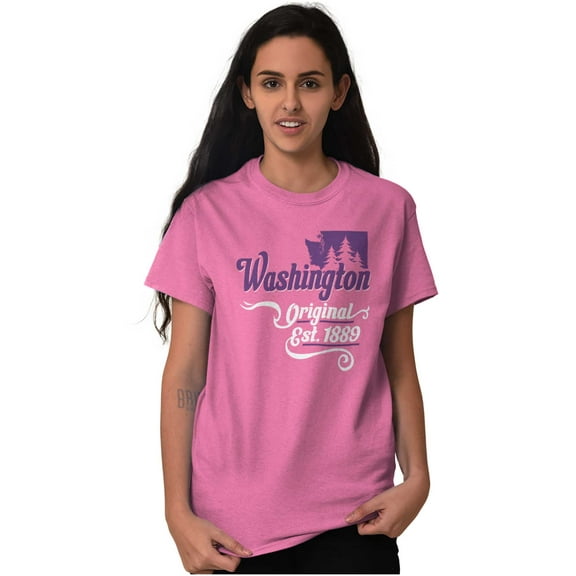 Washington Evergreen State Shape Cute Women's Graphic T Shirt Tees Brisco Brands S