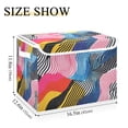 thumbnail image 5 of Yayeee Collapsible Cube Storage Bin with Lid Fabric Closet Decorative Basket with Handles, Stripes Pattern, 5 of 7