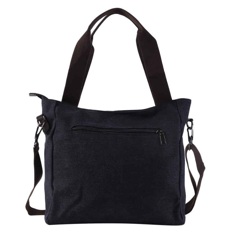 Women's Canvas Shoulder Bag, Removable Straps Crossbody Purse, Zipper