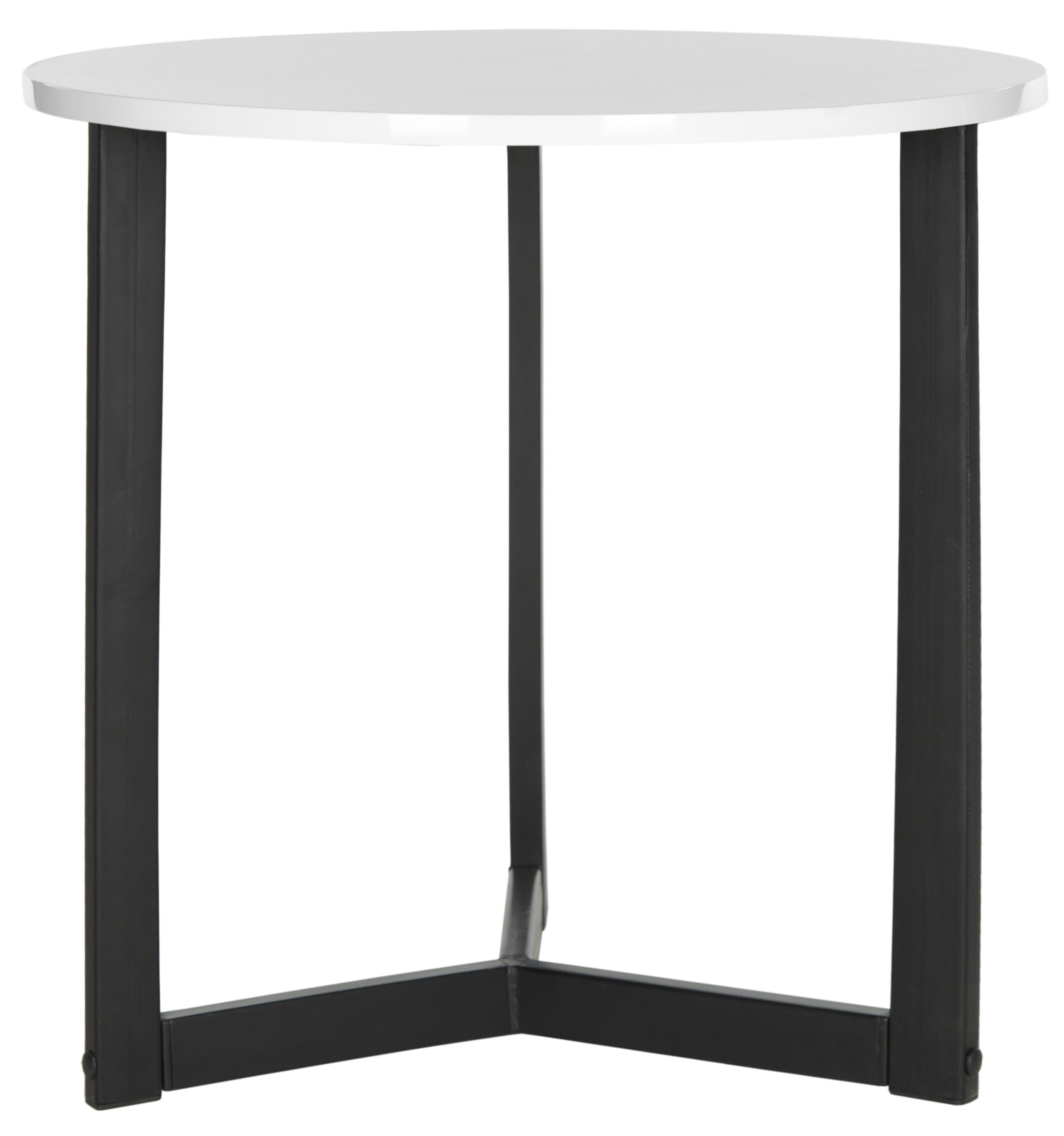 SAFAVIEH Ballard Mid Century Modern End Table, White/Black