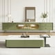 thumbnail image 4 of Table Modern Saddle Leather TV Cabinet Girl Monitor TV Stands Television Chest of Drawers Moveis Living Room Furniture for Tv My Lux Decor Round, 4 of 32
