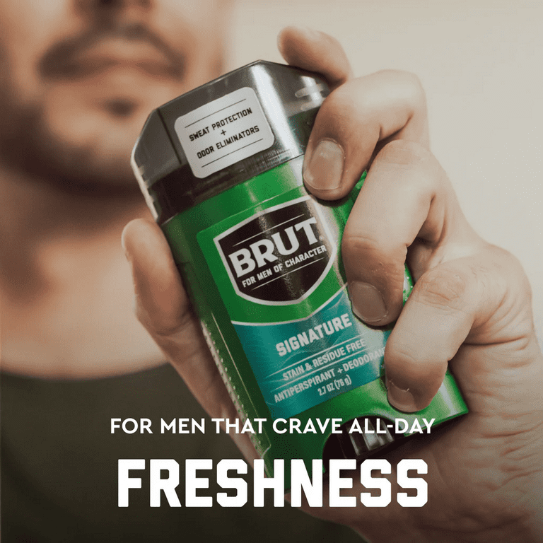 pack) Brut Anti-Perspirant Deodorant, Signature Scent, for Men