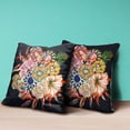 thumbnail image 4 of Amrita Sen Friendship Bouquet Throw Pillow in Indigo Red Orange 16x16, 4 of 5
