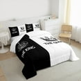 thumbnail image 3 of Feelyou King and Queen Queen Comforter Set, Romantic Couple Anniversary Bedding Sets, Black White Reversible Bedding Comforter Set, Microfiber Bedroom Decor, 3 Pieces, 3 of 8