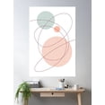 thumbnail image 2 of Pink And Blue Circles With Line Art Poster Wall Art, Modern Wall Decor For Living Room Bedroom, 12x18 UNFRAMED, 2 of 3