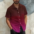 thumbnail image 2 of Kaemgyyd Big and Tall Men Short Sleeve Shirts Stylish Gradation Print Button down Tee Casual Vacation Beach Summer Tops with Pocket, 2 of 5