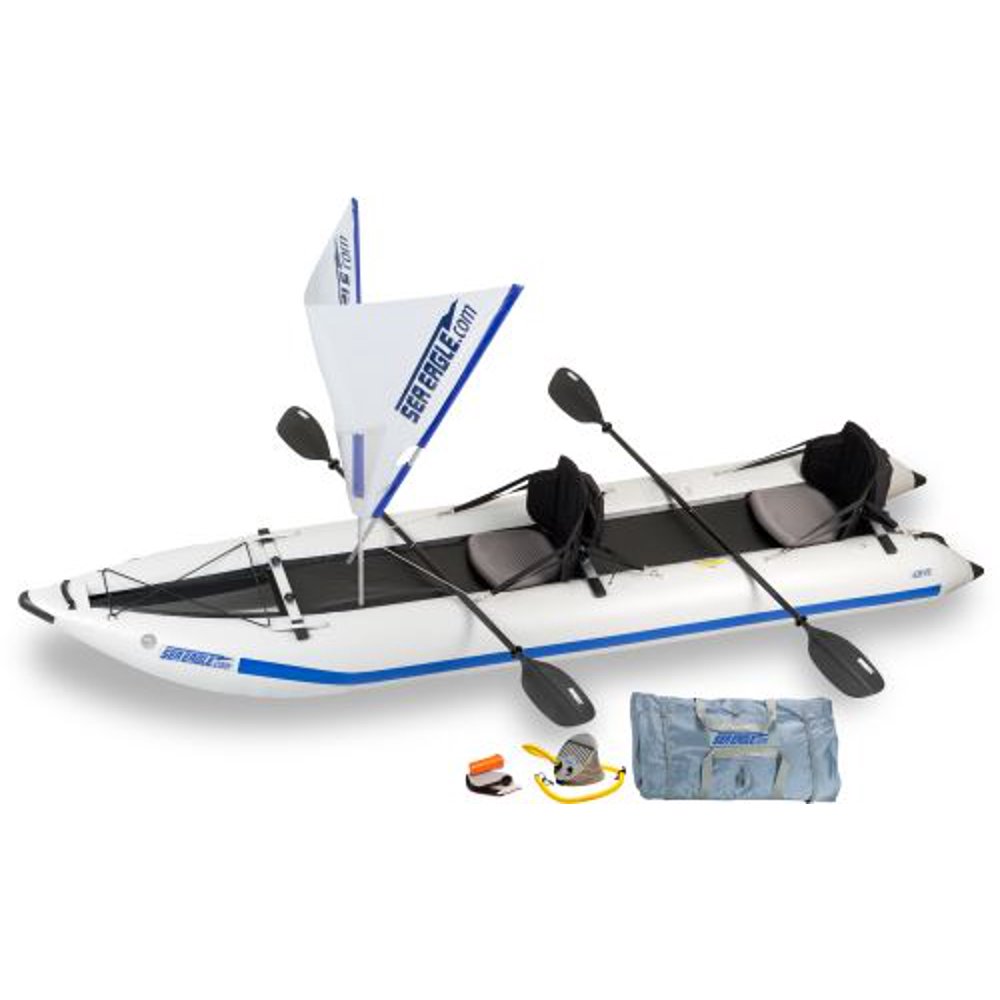 Sea Eagle 435ps PaddleSki Inflatable Catamaran Kayak QuikSail Package
