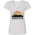 thumbnail image 3 of Inktastic Charlotte North Carolina Skyline Women's V-Neck T-Shirt, 3 of 5