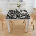 thumbnail image 3 of nygtbtfer Brown Teal Tablecloth, Fitted Table Cover with Elastic for Tables, Geometric Abstract Ethnic Table Cloth Outdoor Dinning Party Tablecloths, 3 of 7