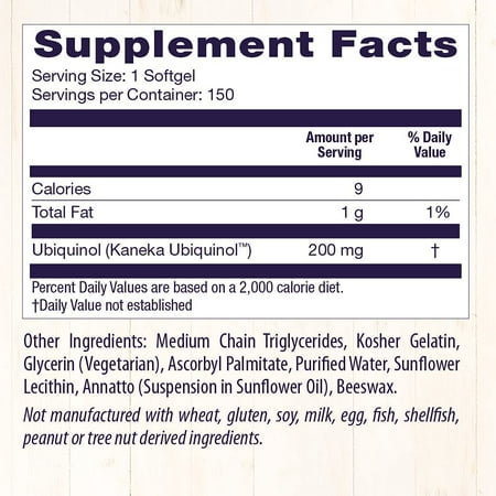 Healthy Origins Ubiquinol 200 mg (Kaneka QH, Non-GMO, Gluten Free, Heart Support, Energy Support), 150 Softgels